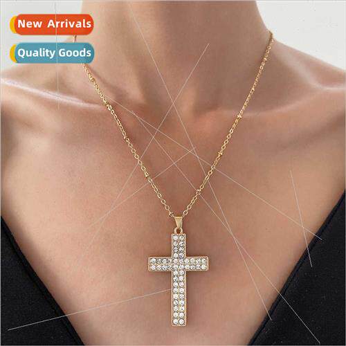 Hip Hop Hipster Cross Shape Necklace Minimalist Zirconia Set