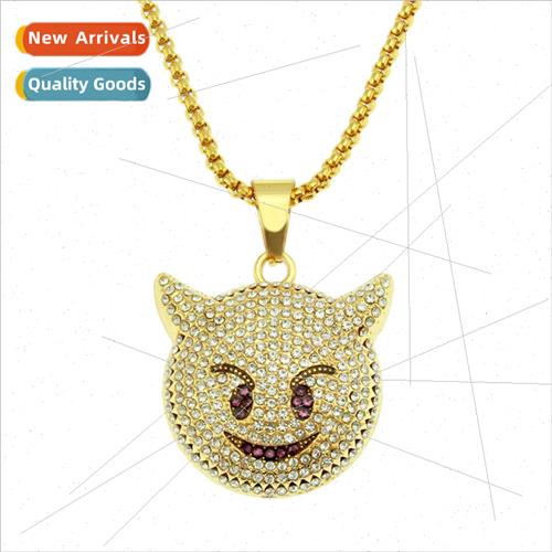 Europe personalized diamonds small monster head pendant neck