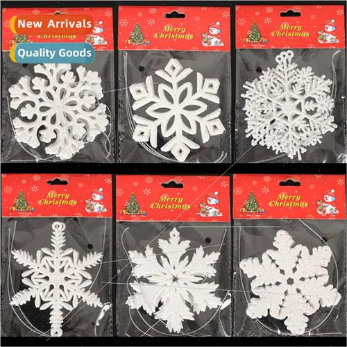 Christmas Snowflake Flake Hanging 10CM Sticky Powder Whe Sno