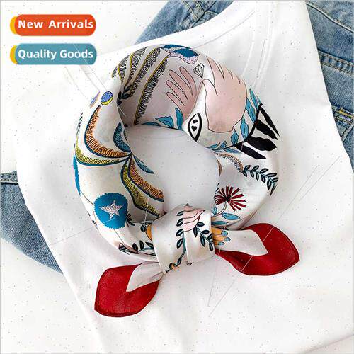 2022 new floral pattern mulberry silk small silk scarf fashi