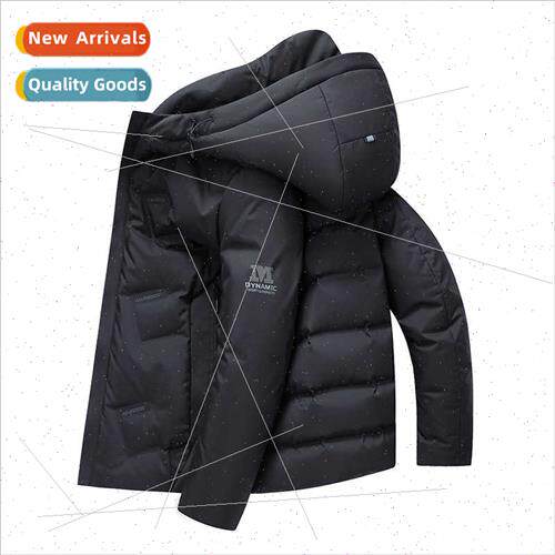 Down jacket men middle-aged elderly winter men hooded short