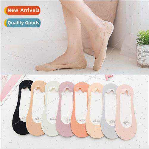 Spring summer  ice silk any cut boat socks women thin shallo
