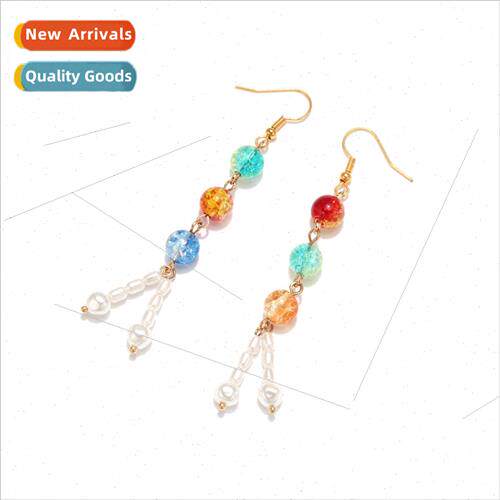 Korean  new handmade color clash small fresh earrings temper