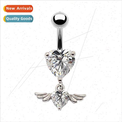 Wings Belly Button Ring Heart Pendant Navette Navette Buckle