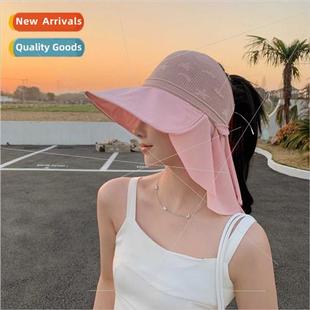fisherman sun brim bow big hat top hollow sunshade large New