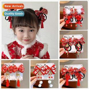 ttle girl red headdress children hair accessories girls tass