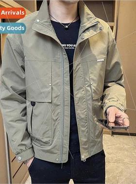 Jacket jacket men spring fall tide plump handsome collar men