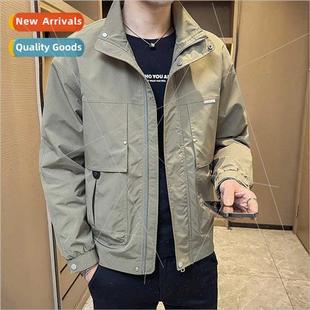 spring fall tide Jacket handsome men plump collar jacket