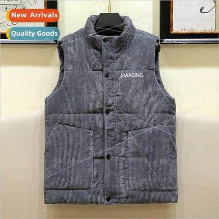 Feather cotton vest men fall winter jacket Korean  nd cordur