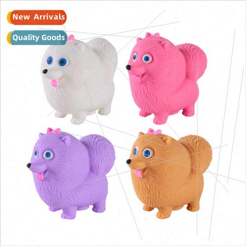 Creative cute Pomeranian cartoon puppy dough pinch pinch mus