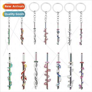 Anime Ghost Destruction Blade Weapon Keychain Cartoon Role-p