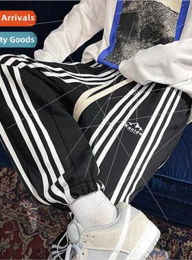 Casual drawstring pants men 2022 spring vibe high set webbin