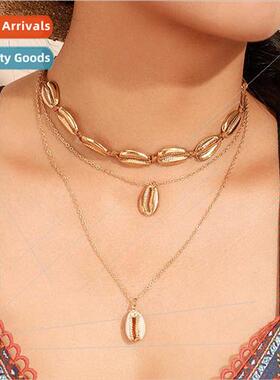 Europe Fashion Creative Handmade Braided Shell Necklace 适用