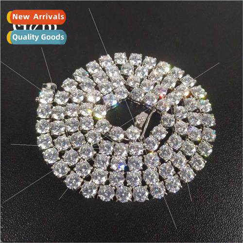 hip-hop 5mm zirconia row stainless steel necklace vacuum new
