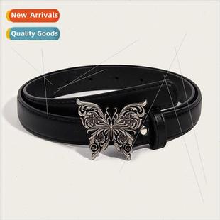 buckle belt simple New women butterfly retro deco metal