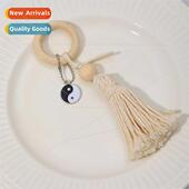 tassel taiji buckle New napkin beads wind rustic wood home