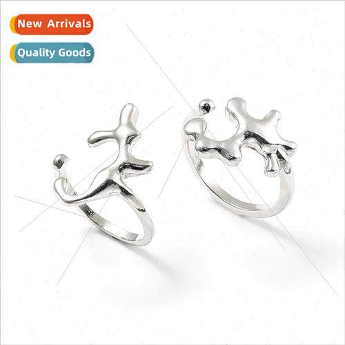 New Alloy Irregular Ring Couple Ring Small Fragrance Wind ch
