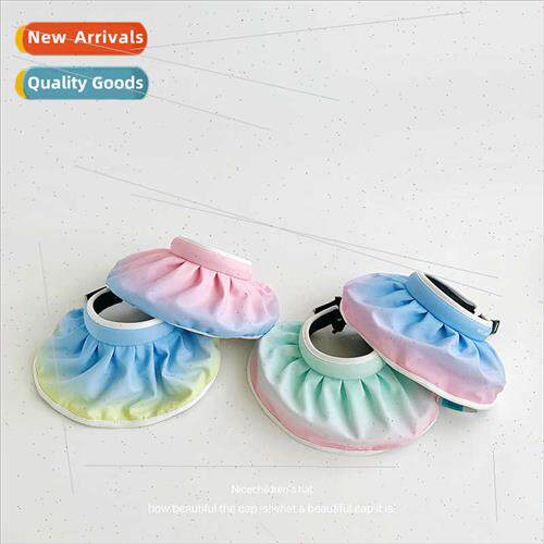 Rainbow gradient children sun hat boys girls vinyl hollow to