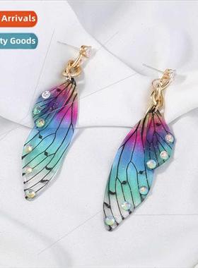 Fashion inlaid diamond gradient color simulation butterfly c