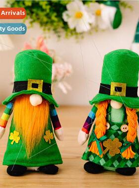 Irish Festival Green Faceless Doll St. Patrick Shamrock Doll