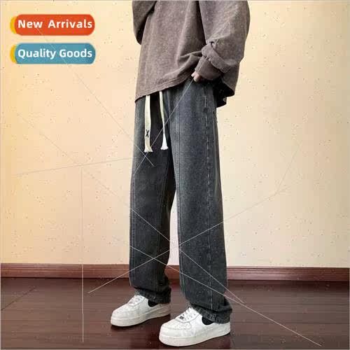 Men tide ins handsome drawstring student casual pants teenag