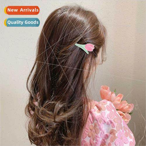 Korea cross hair clips girl heart tulip side clip hair acces