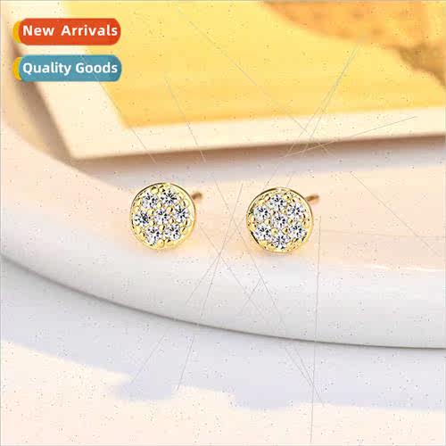 Fashion simple compact round earrings female s925 silver nee