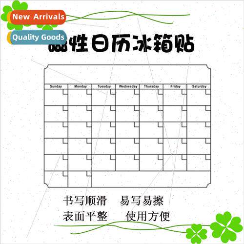 Magnetic Day Week Month Planner Calendar Stickers Black Whe