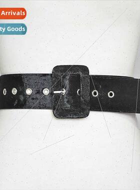 Autumn winter suede PU leather belt women fashion coat hundr