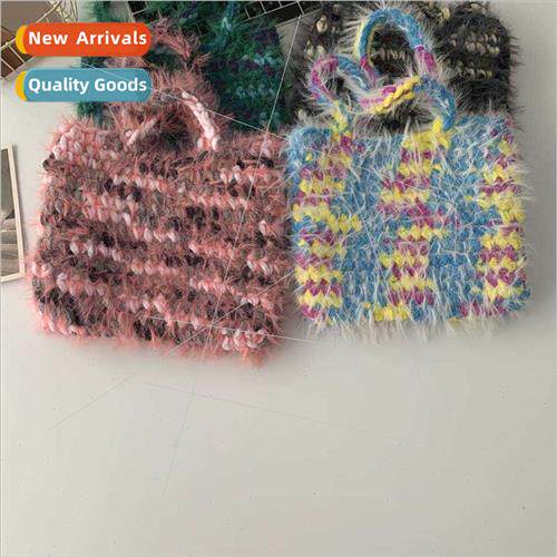 Korea Dongdaemun Designer Knting Blue Small Bag Autumn Winte