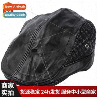 sheepskin duck spring hat fall tide male cap Leather tongue