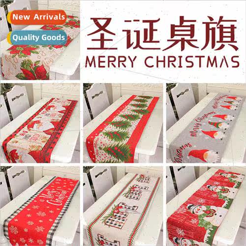 New Christmas Table Flag Creative Restaurant Printing Table