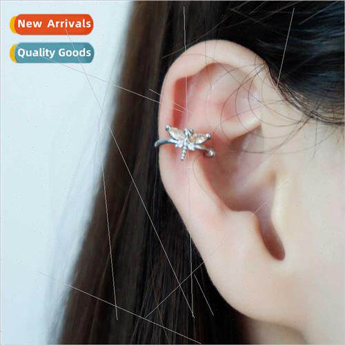 Zirconia dragonfly ear clips Europe insects delicate earring