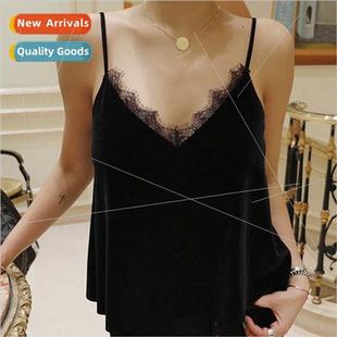 loose shirt black Hundr bottoming sexy eyelash Spring neck
