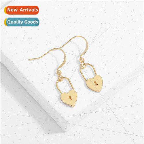 New Korean diamond peach heart earrings brass micro-set zirc