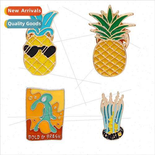 Personalized pineapple eyeglasses pin fru drop oil brooches