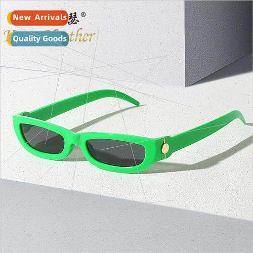 Personalized modern small frame sunglasses INS narrow rim pe