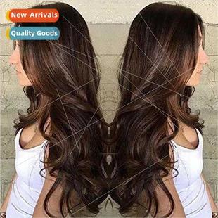 Europe Wig Women Chemical Fiber Brown Long Curly Hair Wig Se