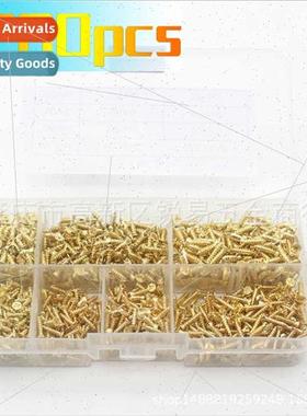 1200pcs box M2M2.5 gold color copper plated flat head Philli