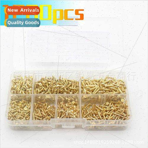 1200pcs box M2M2.5 gold color copper plated flat head Philli