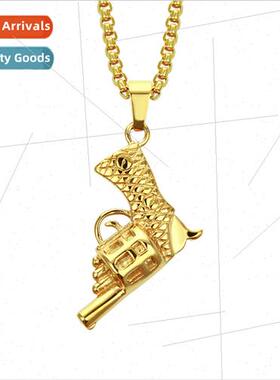 Creative Europe Fashion Hip Hop Stainless Steel Pistol Penda