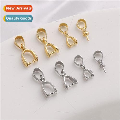 Electroplated 14K gold plating wh hanging melon buckle clip