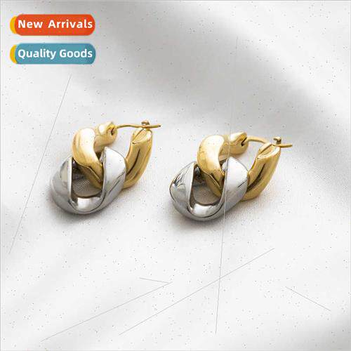 Europe ins niche sense chain titanium steel gold-plated earr