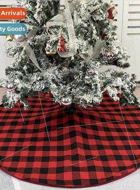 Black Red Gingham Tree Skirt Christmas Decorations Holiday S