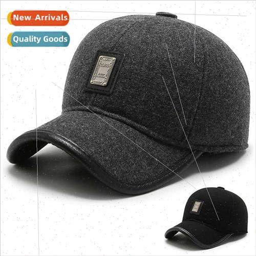 Middle-aged elderly men winter warm ear protection baseball