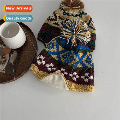 Japanese cute ball ball thunderbolt hat fall winter flap ear
