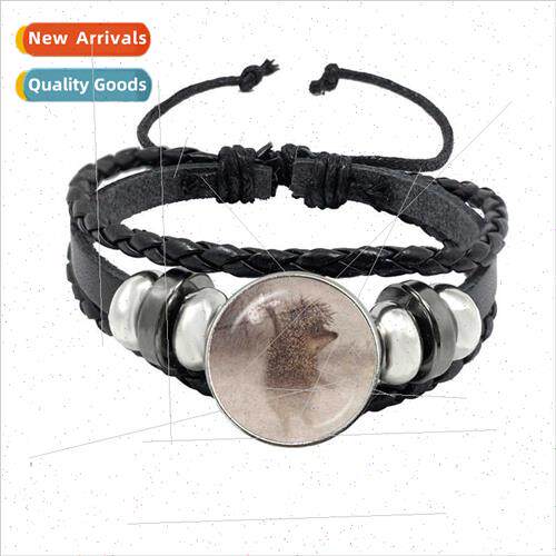 Accessories Black Braided Multi-Layered Leather Bracelet Mis