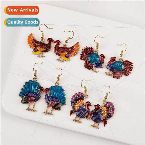 Thanksgiving turkey earrings simple wind ear retro hundred m