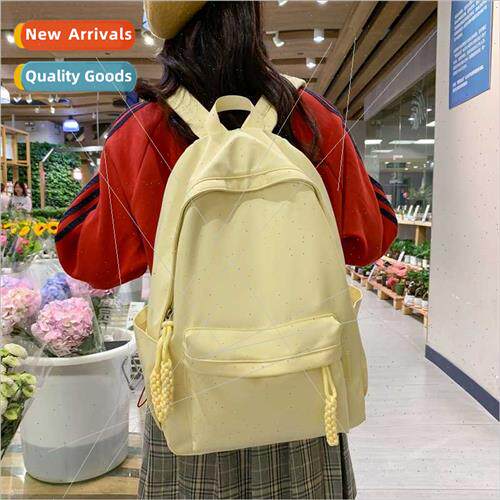 Hundreds solid color schoolbag female new college shoulder b
