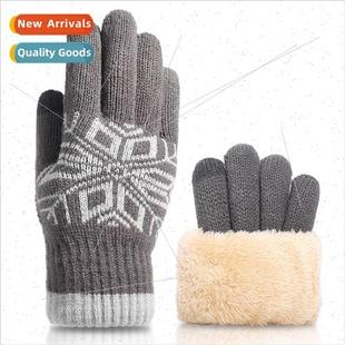 touch layer screen gloves thickened Christmas padded double